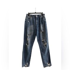 Refuge Denim 90’s Baggy Oversized High Rise Jeans, Distressed, Size 5